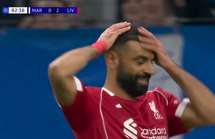 非洲杯后回归首战！萨拉赫半单刀面对门将踢疵